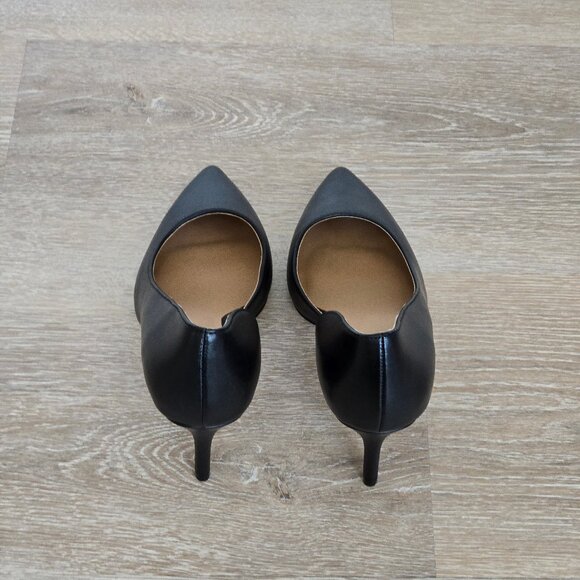 Quince Italian Leather 75mm d’Orsay Pump Black Womens Size 8 New Scratch, No box - Picture 14 of 17